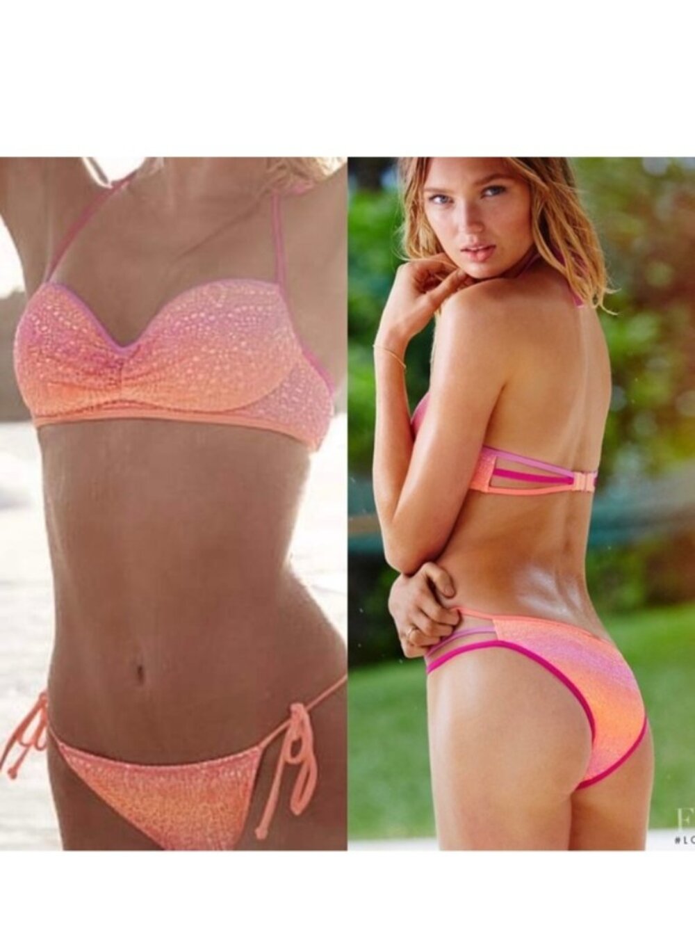 Victoria's Secret | Purple & Orange "The Getaway Halter" Bikini Top | Size 32D
